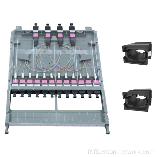 24 Fibre MTP / MPO à 8 cassettes à fibre optique MTP / MPO en fibre